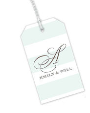 Mint Broad Stripes Vertical Hanging Gift Tags