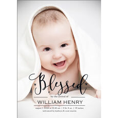 Brightly Blessed Baby Photo Announcements