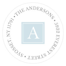 Blue Simply Sweet Round Address Labels