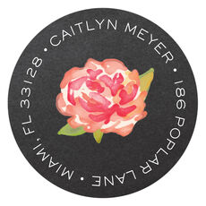 Chalkboard Blossom Round Address Labels