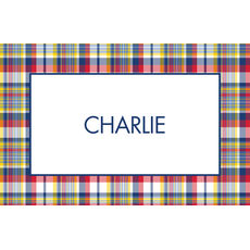 Navy & Red Madras Plaid Placemats