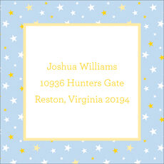 Light Blue Twinkle Stars Address Labels