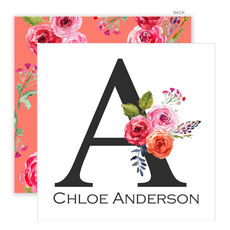 White Floral Bunch Initial Enclosure Cards