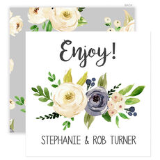 Gray and Ivory Roses Enclosure Cards