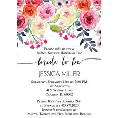 White Watercolor Roses Invitations