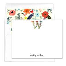 White Garden Initial Flat Note Cards