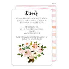Pink Bouquet Wedding Information Cards