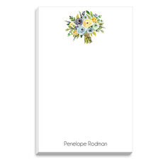Yellow and Blue Bouquet Notepad