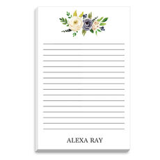 Gray and Ivory Roses Notepad