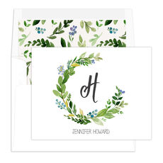 Arched Green Swag Folded Note Cards