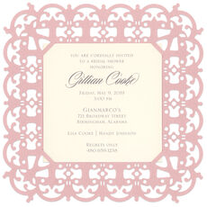 Pink Blush Filigree Die-cut Frame Invitations