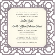 Grey Filigree Die-cut Frame Invitations