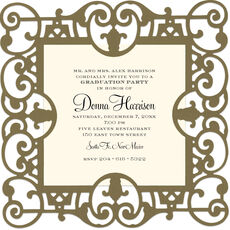 Gold Filigree Die-cut Frame Invitations