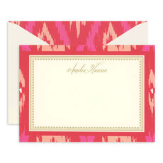 Pink Ikat Flat Note Cards