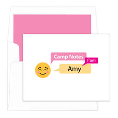 Blushing Emoji Speech Bubble Camp Folded Note Cards