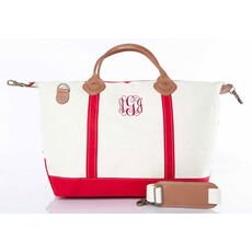 Personalized Red Trimmed Weekender