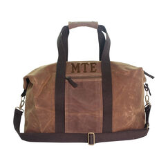 Personalized Waxed Canvas Khaki Weekender