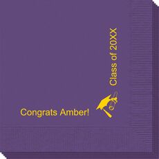 Corner Text with Cap and Diploma Napkins