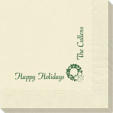 Corner Text with Traditional Wreath Design Napkins