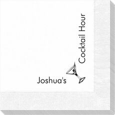 Corner Text Napkins with Martini & Olive