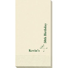 Corner Text with Golf Clubs Guest Towels