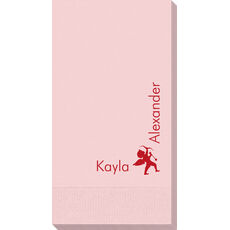 Corner Text with Cupid Design Guest Towels