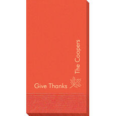 Corner Text with Autumn Leaf Guest Towels