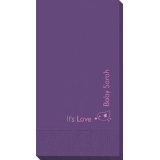 Corner Text with Baby Bird Design Guest Towels