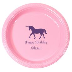 Personalized Magical Unicorn Plastic Plates