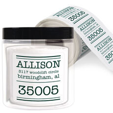 Big Zip Name Square Address Labels in a Jar