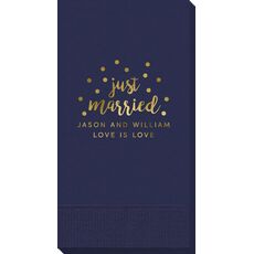 Confetti Dots Just Married Guest Towels