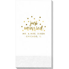 Confetti Dots Just Married Guest Towels
