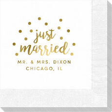 Confetti Dots Just Married Napkins