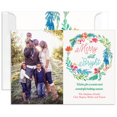 Winter Buds Wreath Holiday Photo Cards