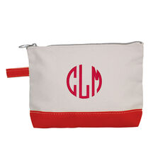 Personalized Red Trimmed Cosmetic Bag