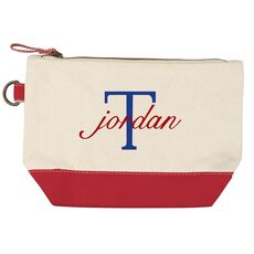 Nantucket Cosmetic Bag with Red Trim