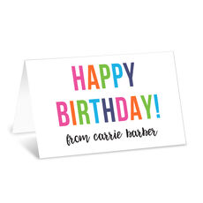 Colorful Happy Birthday Folded Enclosure Cards