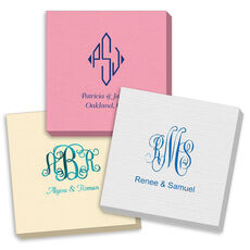 Pick Your Three Letter Monogram Style with Text Linen Like Napkins