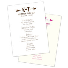 Cupid's Arrow Menu Cards