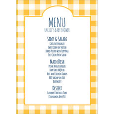 Yellow Gingham Menu Cards