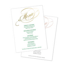 Romantic Script Foil Menu Cards