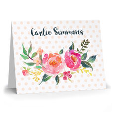 Watercolor Rose Spray Folded Note Cards