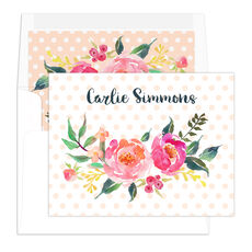 Watercolor Rose Spray Folded Note Cards