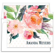 Watercolor Bouquet Folded Note Cards