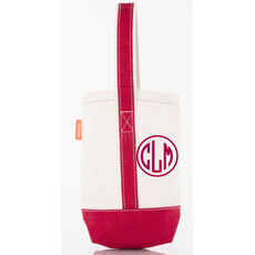 Personalized Wine Tote Red Trim
