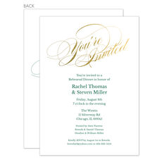 Romantic Script Foil Invitations