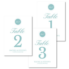 Lagoon Circle Initials Table Number Cards