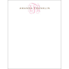Clean and Simple Pink Monogram Flat Note Cards