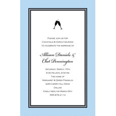 Etched Blue Border Invitations