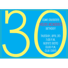 Big 3-0 Flat Invitations